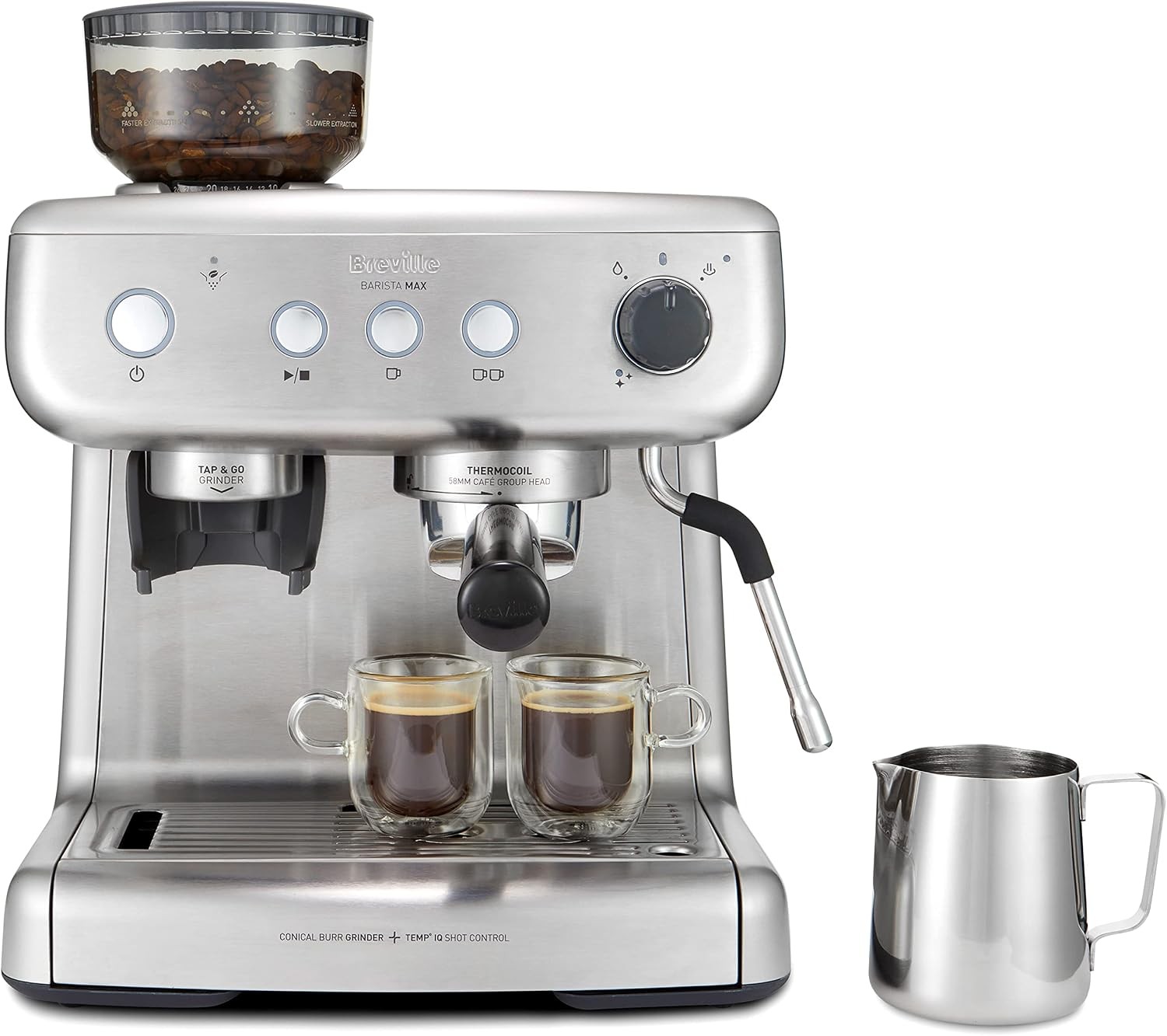Breville Barista Max Espresso Machine with Bean Grinder & Steam Wand 2.8L