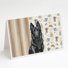 Caroline's Treasures Belgian Sheepdog Groenendael Coffee Bar Greeting Cards Pk 8
