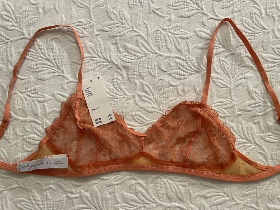 Urban Outfitters 胸罩尺寸大号波西米亚陶土蕾丝无钢丝全新带标签 — 第 3/3 张图片