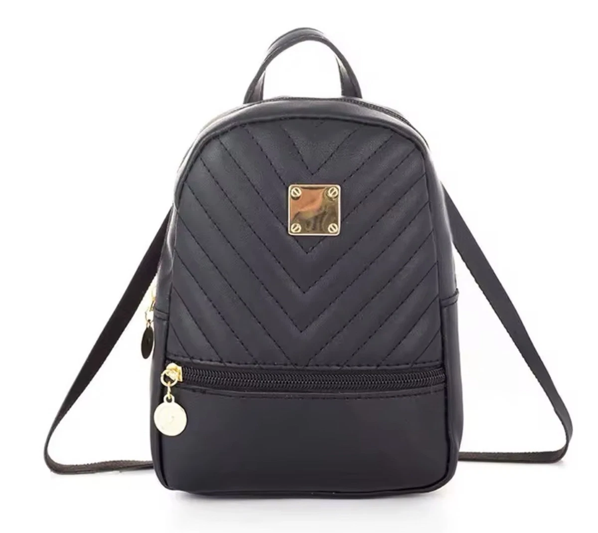 black quilted backpack products for sale | eBay