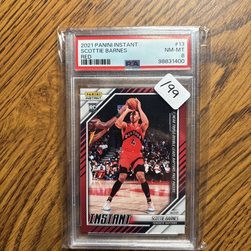2021-22 Panini Instant Scottie Barnes Rookie Red /99 PSA 8 Toronto Raptors 