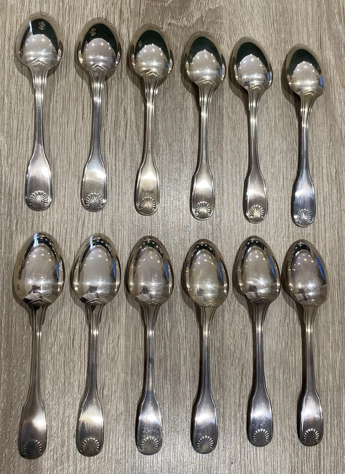 Ménagère 37 Couverts CHRISTOFLE France ancienne Métal Argenté Vendome Coquille - Photo 3/4