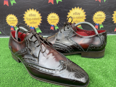 JEFFERY WEST MUSE YARDBIRD AUBERGINE LEDER WINGTIP BROGUES SCHUHE UK 9