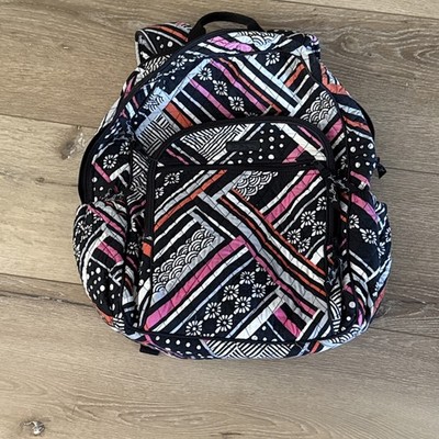Vera Bradley Northern Lights Campus Backpack W/Place 4 Laptop Pockets Pink Black