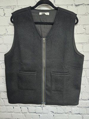 3Sixteen Wool Cashmere Vest Mens XL Black Zip Lined Designer