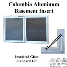 C-310-16 Aluminum Basement Window Insert Dual Pane Glass