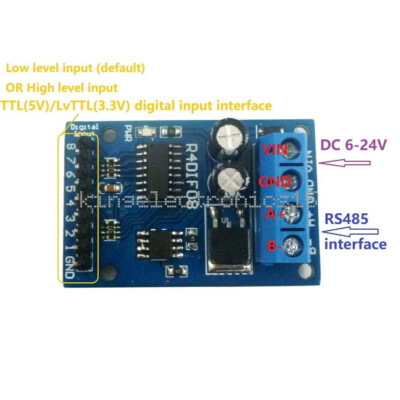 DC 12V 8-Channel Digital Input Module RS485 Modbus RTU Switch Acquisition Board