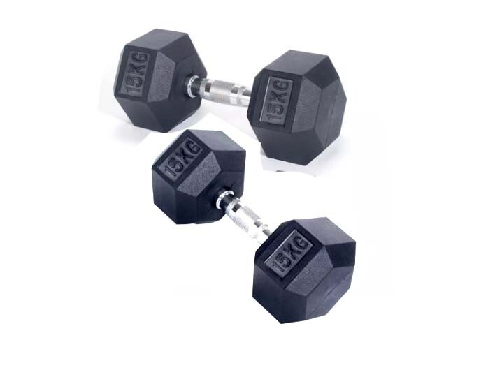 Pro Fitness x 15 kg Hex Dumbbell Set UK