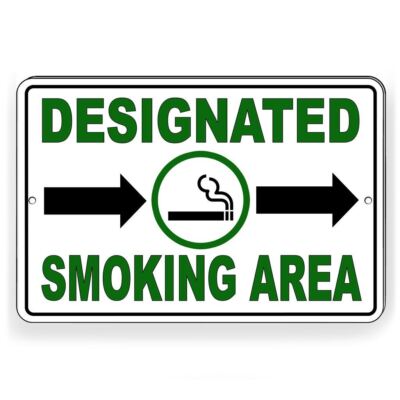 DESIGNATED SMOKING AREA ARROW RIGHT