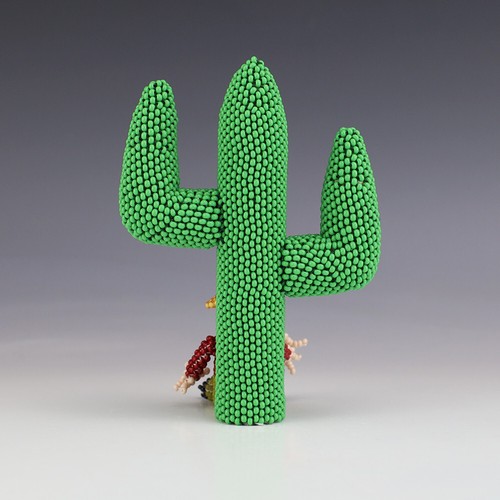 CACTUS CON CUENTAS ZUNI NATIVO AMERICANO DE ALESIA PONCHO - Imagen 5 de 7