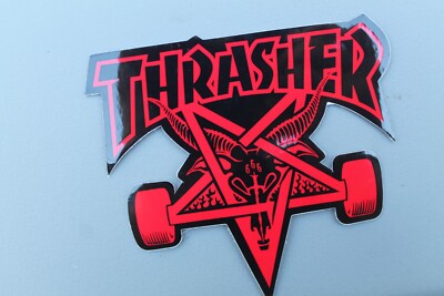 ☆*☆様 THRASHER Label ポスター 7STARS DESIGN 1 Thrasher Skateboards Goat Red Black Satan Punk Z79A OG