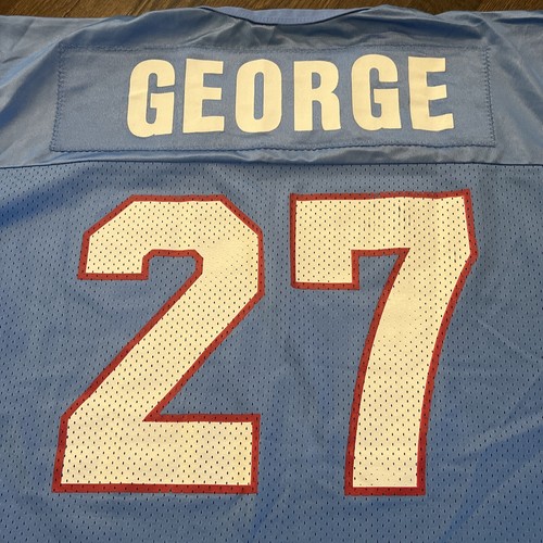 Eddie George Houston Oilers Jersey Large Rookie Mens Size 44 Champion Blue - Picture 3 of 8