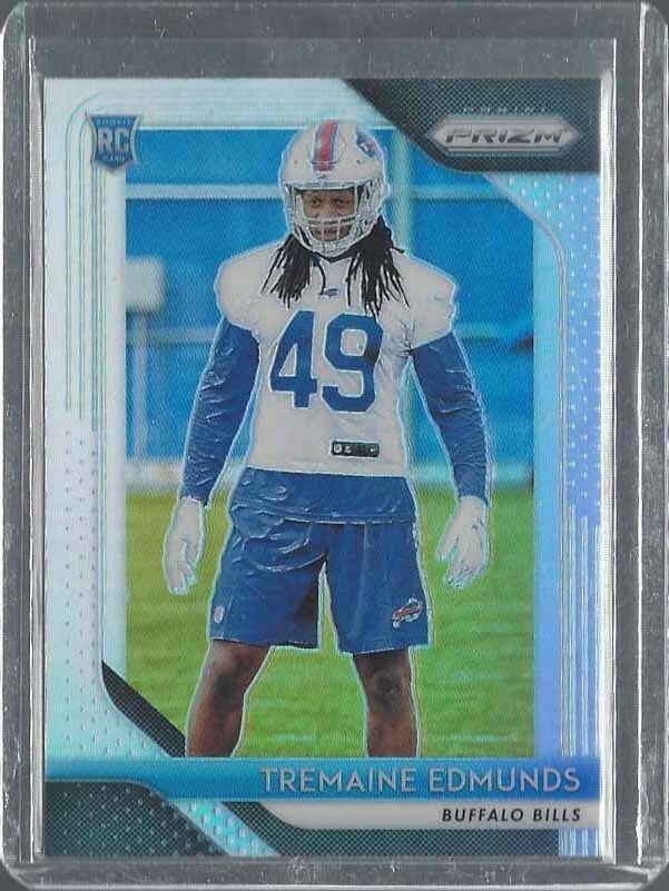 TREMAINE EDMUNDS 2018 PANINI PRIZM BILLS SILVER PRIZMS SSP ROOKIE RC #247