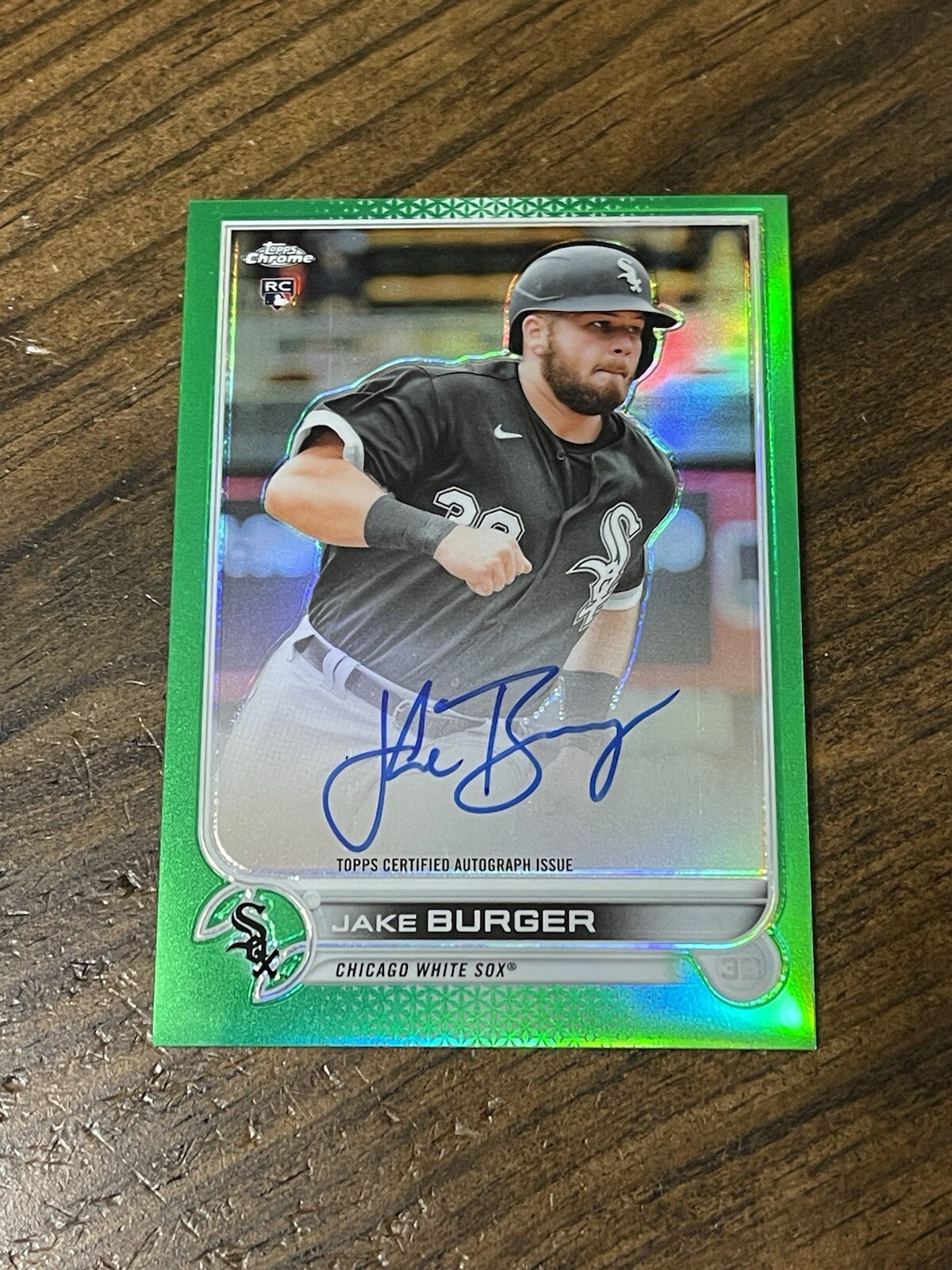 2022 Topps Chrome Jake Burger Green Rookie Refractor Auto • #RA-JB • 29/99