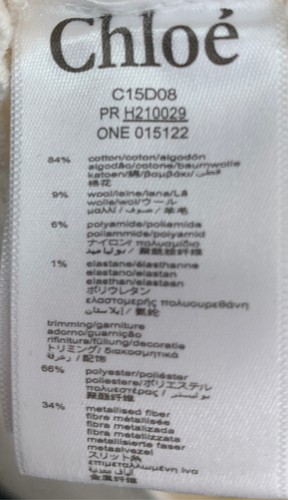 Chloe Girls Off-White Cotton Wool Blend Ribbed Turtle-Neck Sweater New sz 14y - Picture 5 of 6