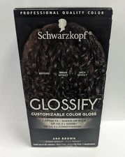 LOT OF 5 SCHWARZKOPF GLOSSIFY CUSTOMIZABLE COLOR GLOSS ASH BROWN - 1 APPLICATION