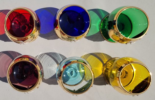 Vintage 24K Italian VENETIAN MURANO Colorful CORDIAL GLASSES Applied Flower *6Pc - Picture 10 of 11