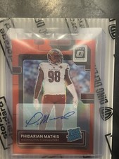 2022 Donruss Optic NFL Red AUTO Rated Rookie Phidarian Mathis Commanders RC /75