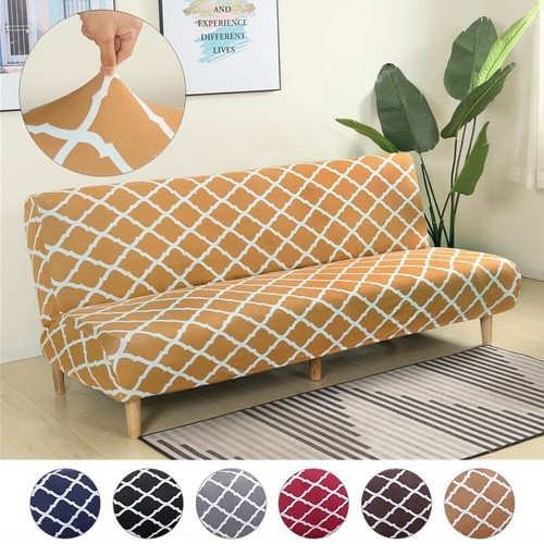 Armless Sofa Cover Futon Slipcover Stretch Folding Sofa Bed Couch Protector - 第 3/90 張圖片