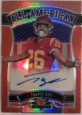TRAVIS DYE 2022 Leaf Valiant All-American RC AUTO ORANGE #25/25 Jets USC Oregon