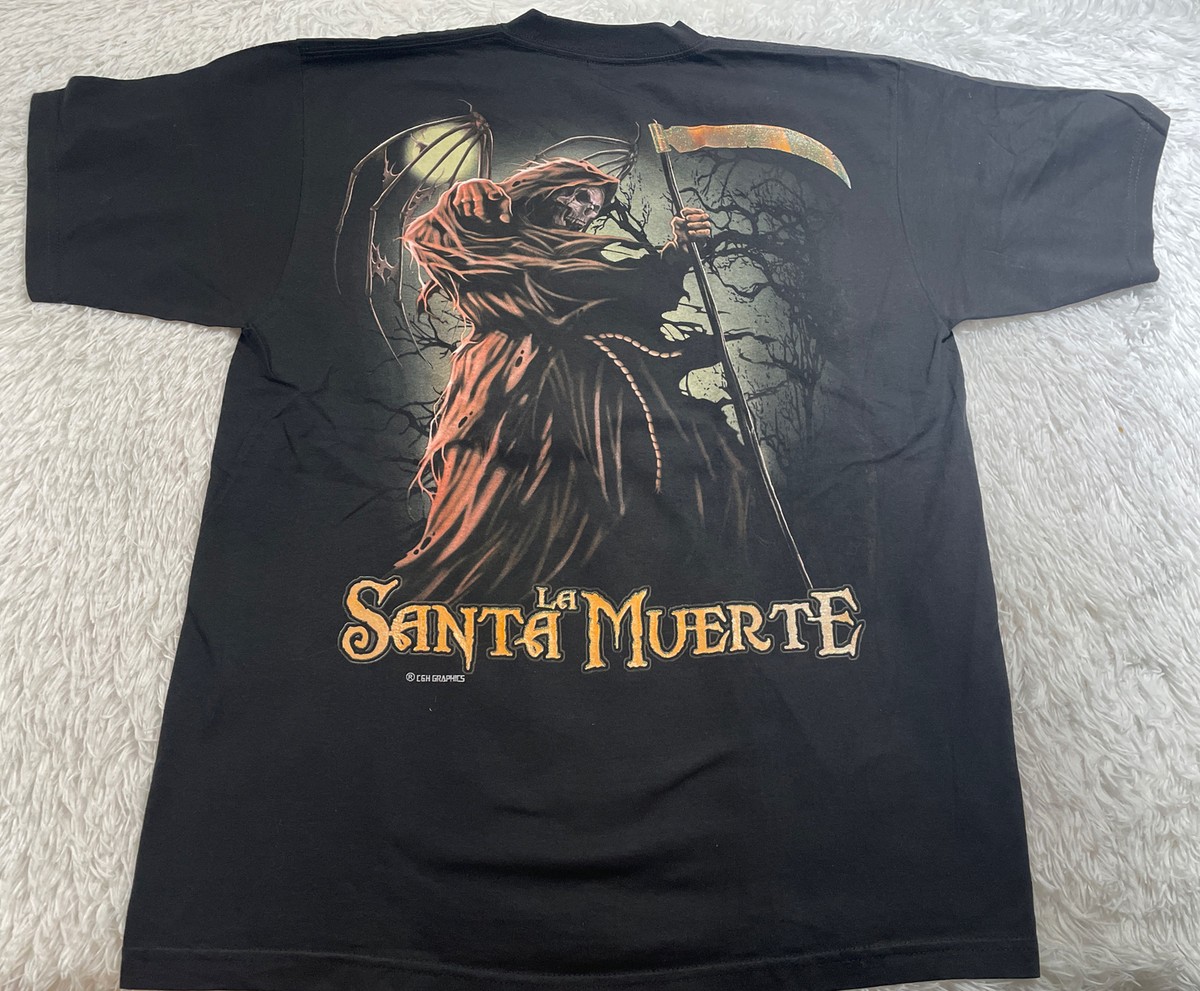 VINTAGE GRAPHIC t shirt Mens. Camiseta La Santa Muerte SIZE XL | eBay
