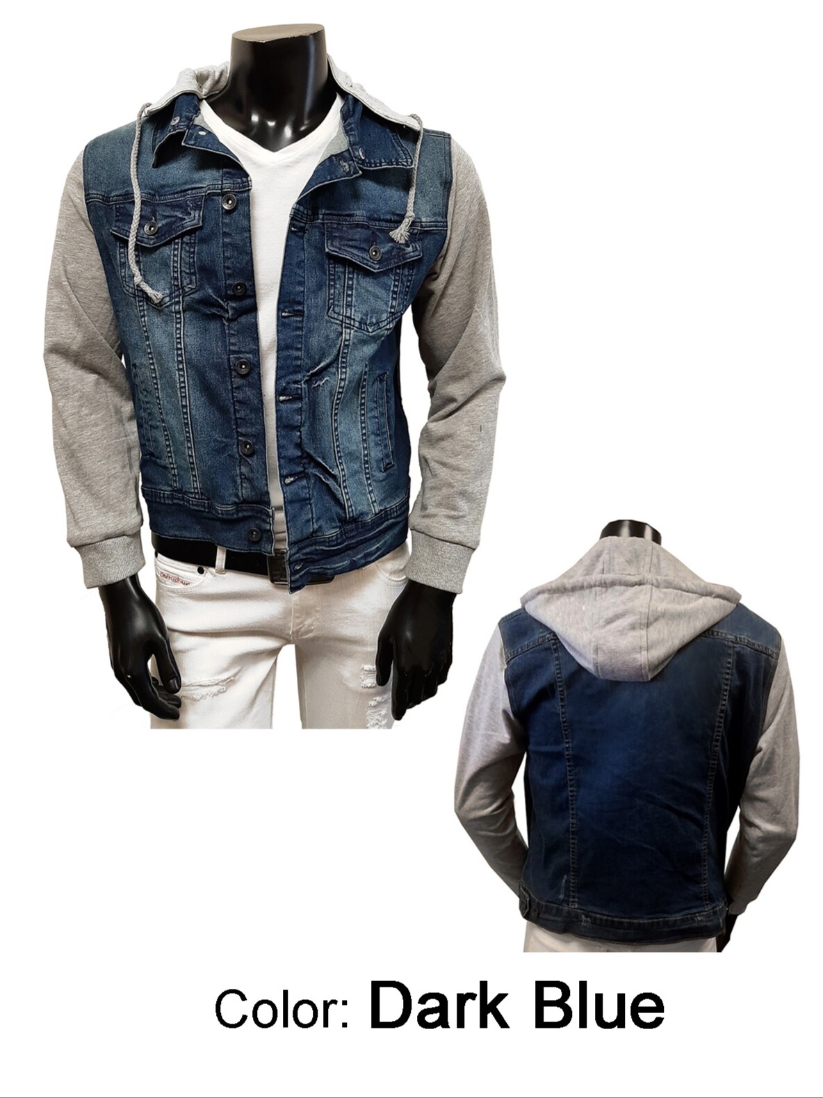 "Chopp Shop Jeans" Men's Slim Stretch Denim Baseball Jacket with