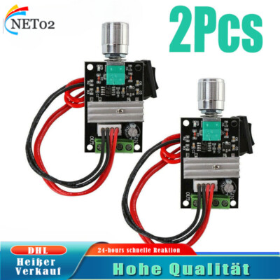 2PCS DC 6V 12V 24V 3A Motor Drehzahlregler PWM  Drehzahlregler Steuerung Switch