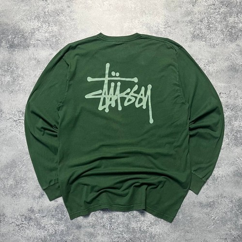 Stussy Big Logo manica lunga uomo taglia L manica lunga verde - Foto 5 di 6