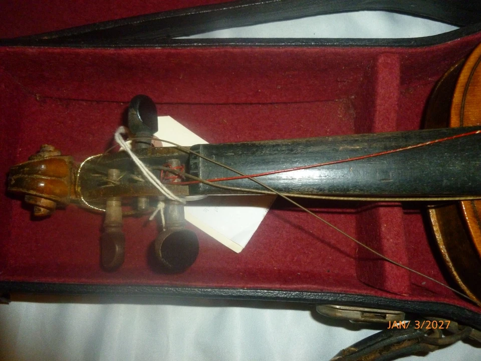 Antique Kids Violin Stradivarius Model Ant Made In Germany With Case RARE - Image 3 of 4