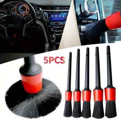 #ad 5Pcs Detailing Brush Dry Wet Cleaning Brushes Soft Car Care Supplies Detail Tool $9.55