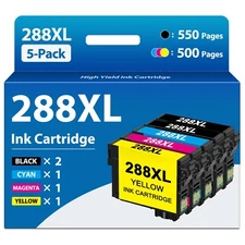 5PK 288XL Ink Cartridges Compatible for Epson  XP-330 XP-340 XP-446 XP-440