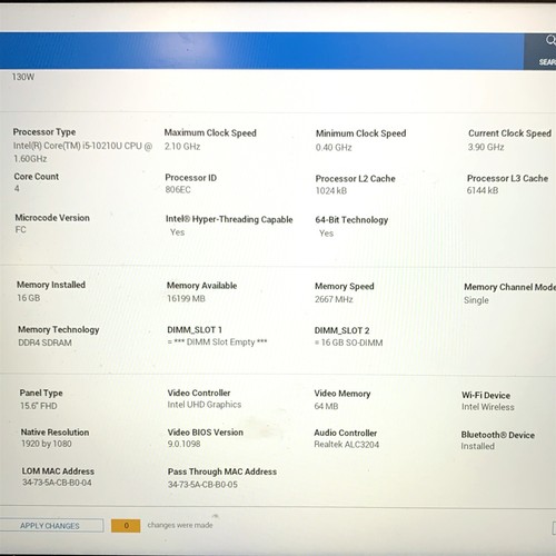 Dell Latitude 3510 15.6" FHD Intel i5-10210U 1.60GHz 16GB 256GB SSD Windows 11 - Picture 6 of 7