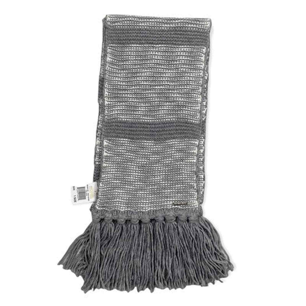 New Michael Kors Gray White Knit Scarf Boho Fringe