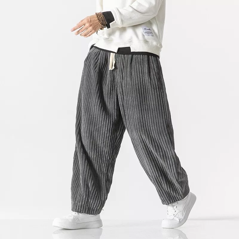 Black and white cheap striped baggy pants