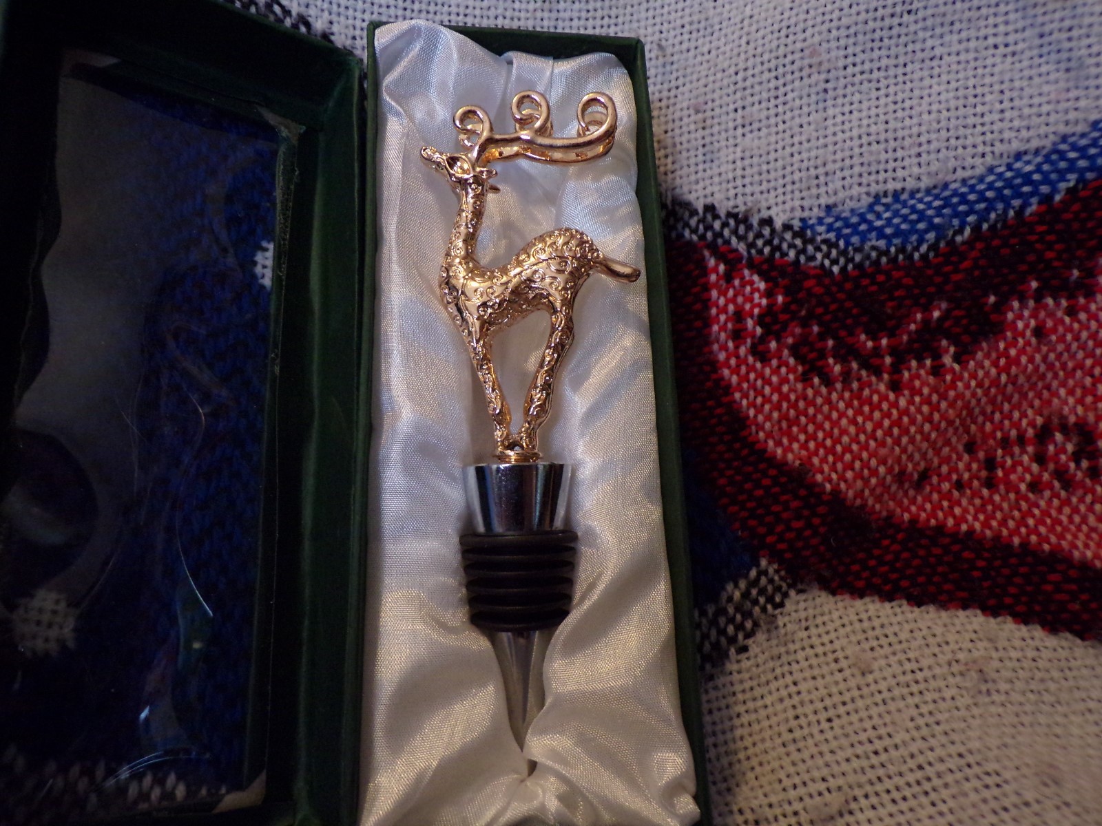  LS Arts CHRISTMAS metal REINDEER WINE BOTTLE STOPPER A0299