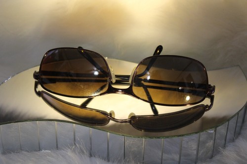 Vintage Oceano italienische Sonnenbrille Volldraht ovale Ränder braun bernsteinfarben polarisiert Italien - Bild 2 von 10