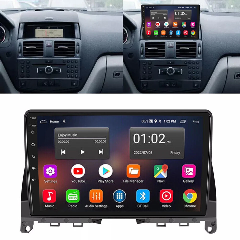 Radio coche Android 13 BT GPS 2+64GB para Mercedes Benz Clase C W204 S204 2006-2011 Foto 2 de 4