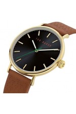 Ted Baker - Reloj Minosa para hombre - Correa marrón/esfera negra - BKPMMF911 - NUEVO CON ETIQUETAS - $160