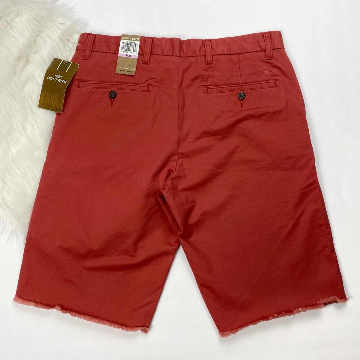 Dockers Men s Perfect D3 Classic Fit Flat Front Khaki Shorts Red