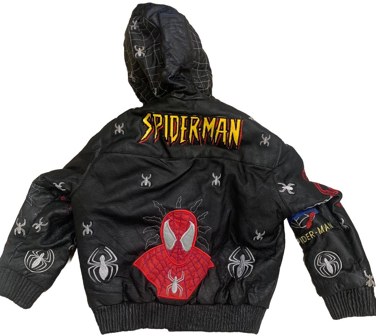 VINTAGE RARE Spider-Man Leather Jacket YOUTH Medium Marvel