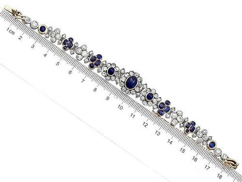 8.80ct Natural Round Diamond 14k Yellow Gold Sapphire Wedding Tennis Bracelet - Picture 8 of 10