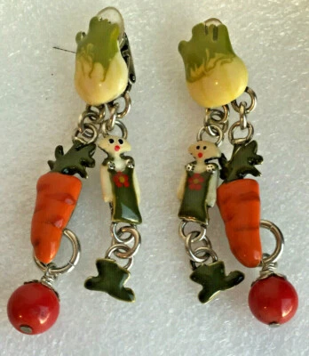 TARATATA Boucles d'oreilles Clips - POTAGE - Dangle earrings Clip-on, Collector - Photo 1/4