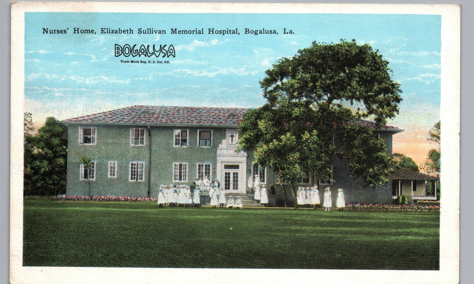 BOGALUSA LOUISIANA NURSES HOME SULLIVAN HOSPITAL c1920 antique postcard