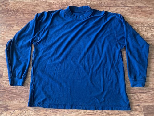 Vintage 1990 Blue Honors Cotton Men's Long Sleeve Shirt Thick Collar (Size XL) - Picture 11 of 12