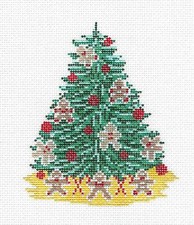 Gingerbread Man Cookie Christmas Tree HP Needlepoint Canvas by Needle Crossings