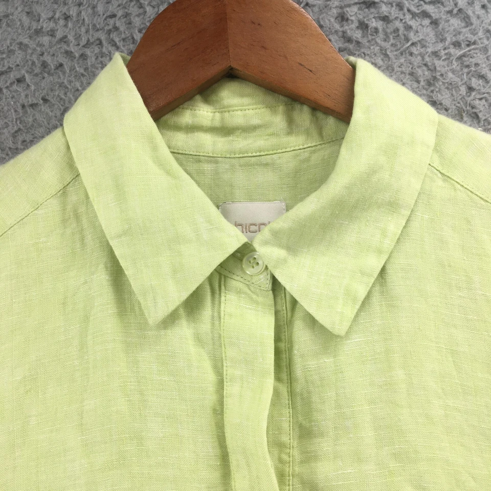 Vestido camisero Chicos para mujer 0 verde sin mangas con cuello bolsillos delanteros abotonados Foto 3 de 4