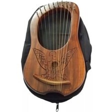 CC Lyre Harp 10 Metal Strings Engraved Eagle Lyra Harps Harfe Arpa Carrying Case