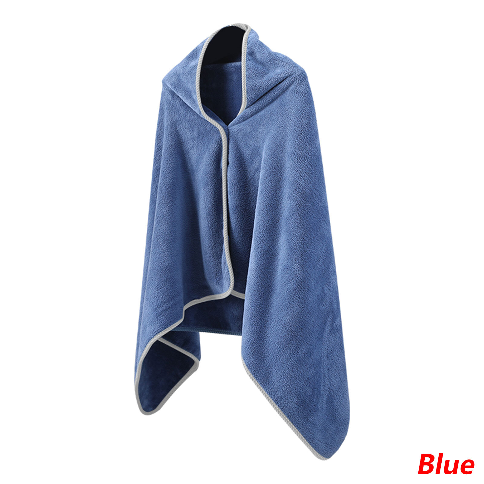 Men Bath Towel Snaps Wearable Shawl Swim Blanket Thicken Coral Fleece