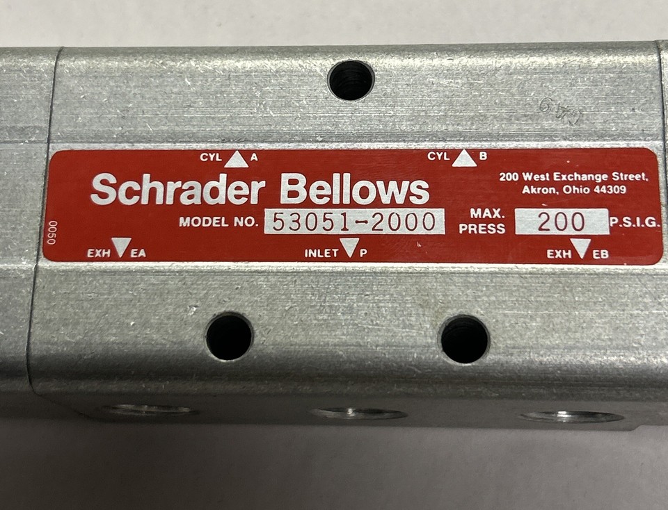 Valvola Schrader Bellows 53051-1000, 1/4 PIL/SPR, Nuova, Per Impianti Pneumatici