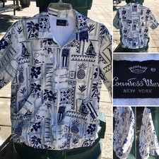 Vintage Countess Mara NY Short Sleeve Tropical Hawaiian Aloha Jacket Shirt M
